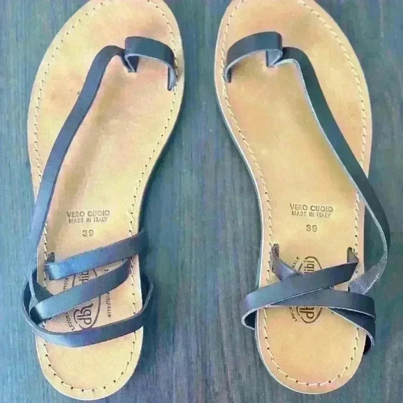 Vero Cuoio sandals size 39 (8.5) never worn lather color brown - Picture 1 of 8